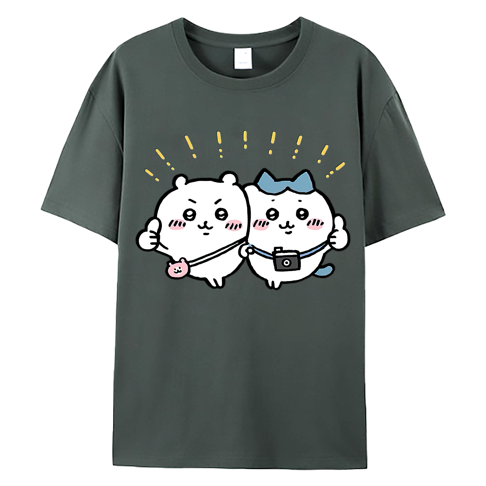 （画像用） ちいかわ ちいかわ Chii-kawa chiikawa 綿100％ メンズ半袖Tシャツ｜肌触りやわらか＆通気性